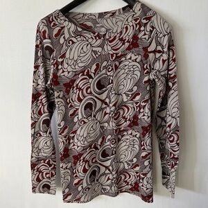 Massimo Multi Colored Soft Knit Top Boatneck Collar Womens Large.